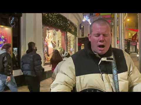Robin Hey Busking in Galway Ireland - A Rainy Night in Soho