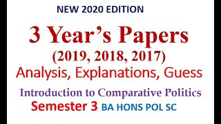 Past 3 Year's Paper Analysis Comparative Politics Sem 3 BA Hons. Pol Sc