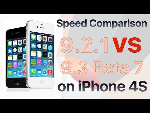 iPhone 4S iOS 9.2.1 vs iOS 9.3 Beta 7 / Public Beta 7 Build #13E5233a Speed Comparison