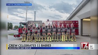 Wilson fire department celebrates 11 babies born among firefighters in 1 year