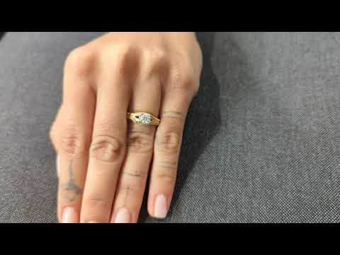 Vintage moissanite engagement ring 14k yellow gold Art deco wedding moissanite Vintage Filigree Ring