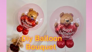 Diy || Balloon and Flower Hatbox Tutorial || Balloon Bouquet for Valentines Day