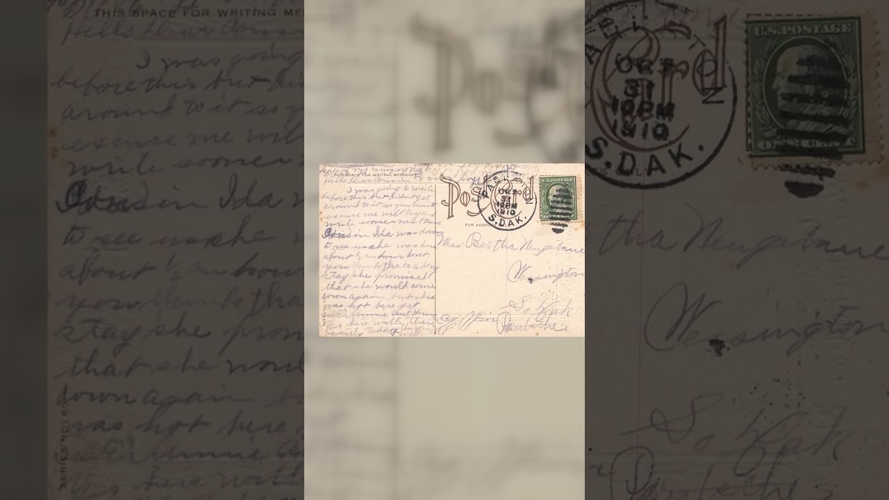 Series No. 800, Divided Back Postcard, Porch Scene, 1910 Postmark Video