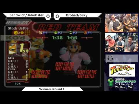 Mass Madness 28 SSBM - Sandwich/Jabobster (Green) vs. Silky/Brohad (Red) - Melee Doubles WR1