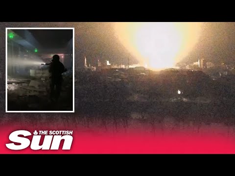 CCTV shows moment Kharkiv shopping mall hit by huge explosion as damage seen inside