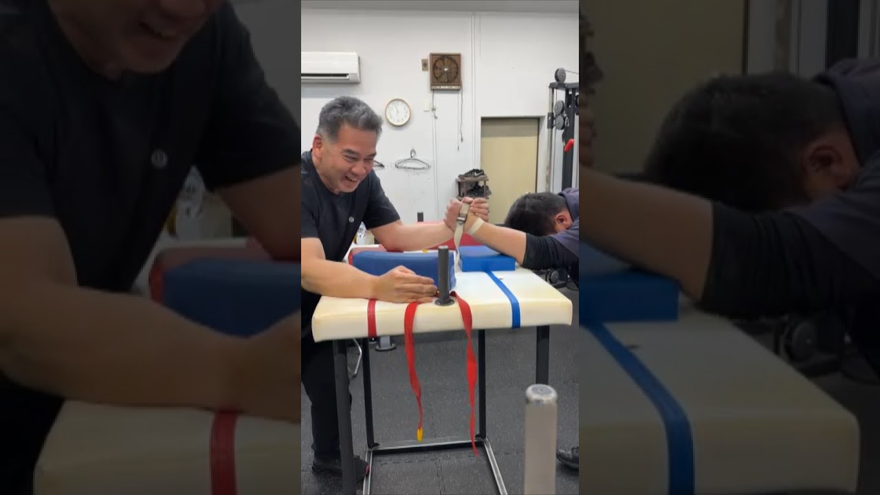 腕相撲　ごうけつVSバズーカ　#筋トレ