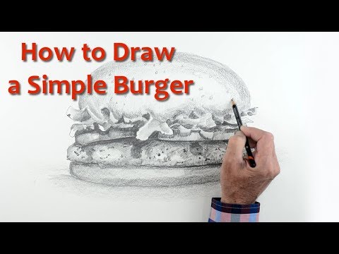 Start Drawing PART 10 How to Draw aa American Burger Simply