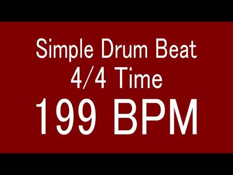 199 BPM 4/4 TIME SIMPLE STRAIGHT DRUM BEAT FOR TRAINING MUSICAL INSTRUMENT / 楽器練習用ドラム