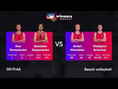 15:45 I. Romanenko / S. Stepanenko - A. Matvieiev / V. Antoniuk 21.12.2022 | Winners Beach Volleybal