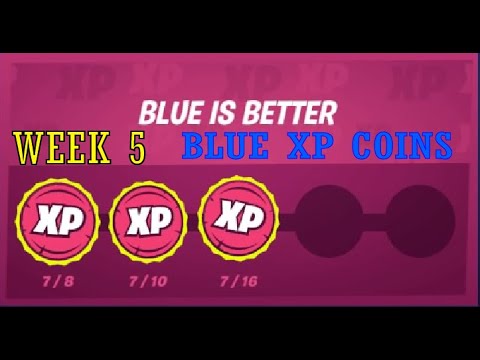 All 5 Blue XP Coins Locations Week 5 - Secret XP Coins Fortnite Chapter 2 Season 3