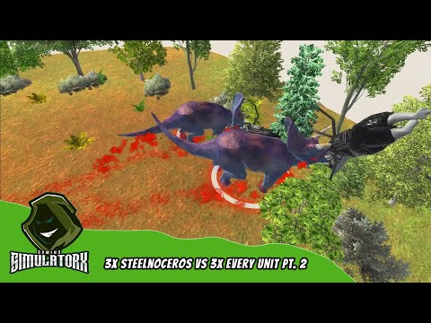 3x Steelnoceros vs 3x Every Unit Part 2 - Animal Revolt Battle Simulator