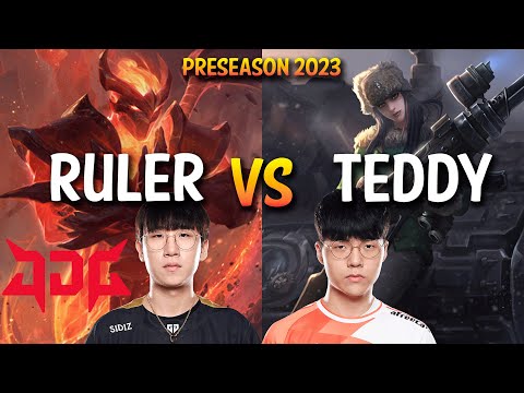 JDG Ruler vs Teddy - Ruler VARUS vs Teddy CAITLYN ADC - KR Ranked