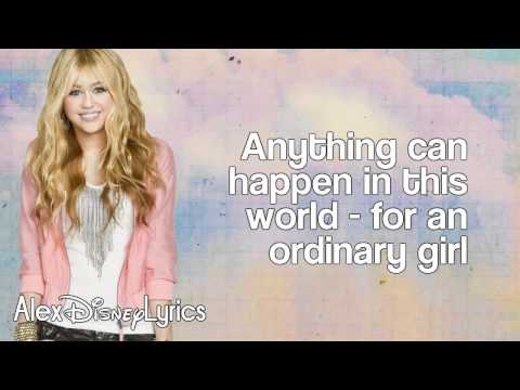 Hannah Montana - Ordinary Girl (Lyrics On Screen) HD