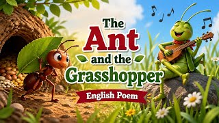 The Ant and the Grasshopper 🐜🦗 | Moral Story for Kids | English Poem & Cartoon#viral#video #trending
