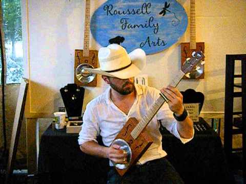 Jonny Grave playing Roussell Family Arts Cigar Box Resonator Guitar