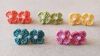 How to Make Tiny Crochet Flowers Earrings in Under 5 Minutes