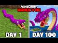 I Survived 100 Days As A SNAKE In Minecraft