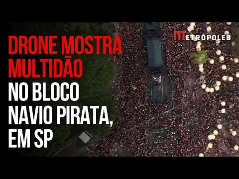 Imagens de drone mostram multidão no Bloco Navio Pirata, do BaianaSystem, em SP