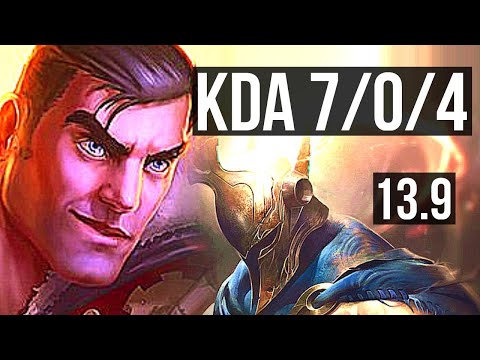 JAYCE vs PANTHEON (TOP) | 7/0/4, 68% winrate, Godlike | KR Master | 13.9