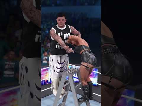 Dominik Mysterio neck breaker on Rhea Ripley from the top of the ladder!! 🤯😱😱 #wwe2k23 #wwe