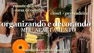 ORGANIZING AND DECORATING my apartment 📚💐| living alone at 20