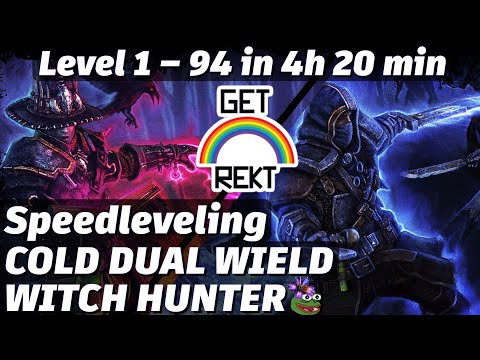 [HC] Grim Dawn Speedleveling - Witch Hunter, cold dual wield melee - Level 1 to 94 in 4:20h