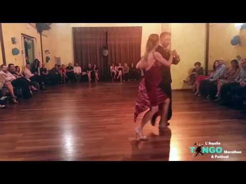 Dionisis Theodoropoulos  and  Chole Theodoropoulou  are  dancing  to  the  vals  "  Pobre Flor  "  by  Alfredo De Angelis  at  L'Aquila Tango Marathon & Festival  in  2017