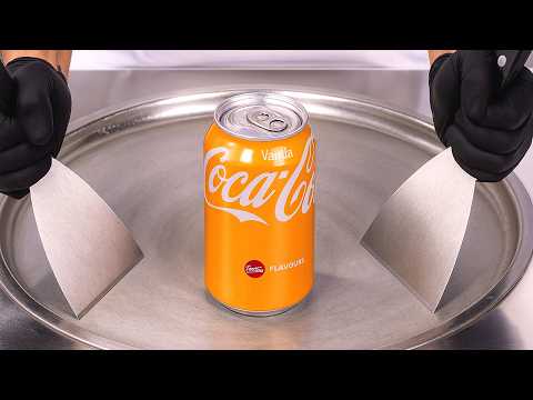 Coca Cola Vanilla — Ice Cream Rolls | Satisfying Visual ASMR