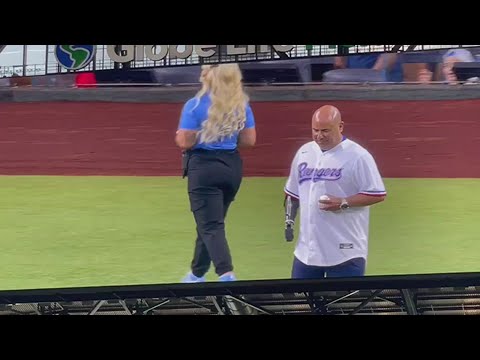 CCSO Deputy Eddy Luna throws first pitch at Rangers game