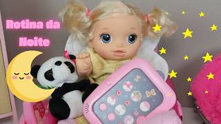 BONECA NINA E SUA DIVERTIDA ROTINA NOTURNA!