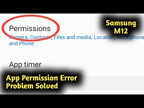 Samsung M12 App Permission Error Problem Solved