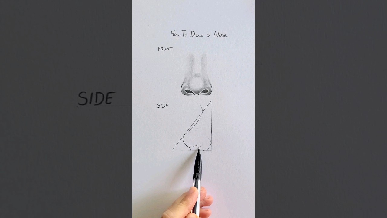 How to draw a nose 👃 #art #artwork #draw #drawing #nose #cartoon #anime #satisfying #paint
