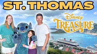 🛳️ Disney Treasure Cruise Vlog | St. Thomas Port Day | Skyride to Paradise Point + Havensight Mall