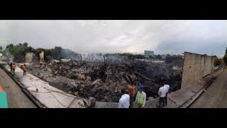 Lo que quedó del almacén incendiado de Plaza Lama