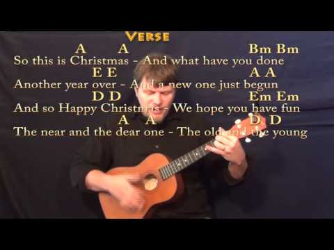 Happy X-Mas (War is Over) Bariuke Cover Lesson in A w/ Chords/Lyrics
