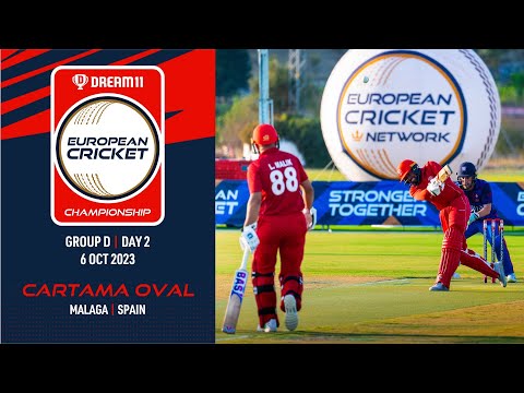 🔴 Dream11 European Cricket Championship, 2023 | Group D - Day 2 | T10 Live European Cricket