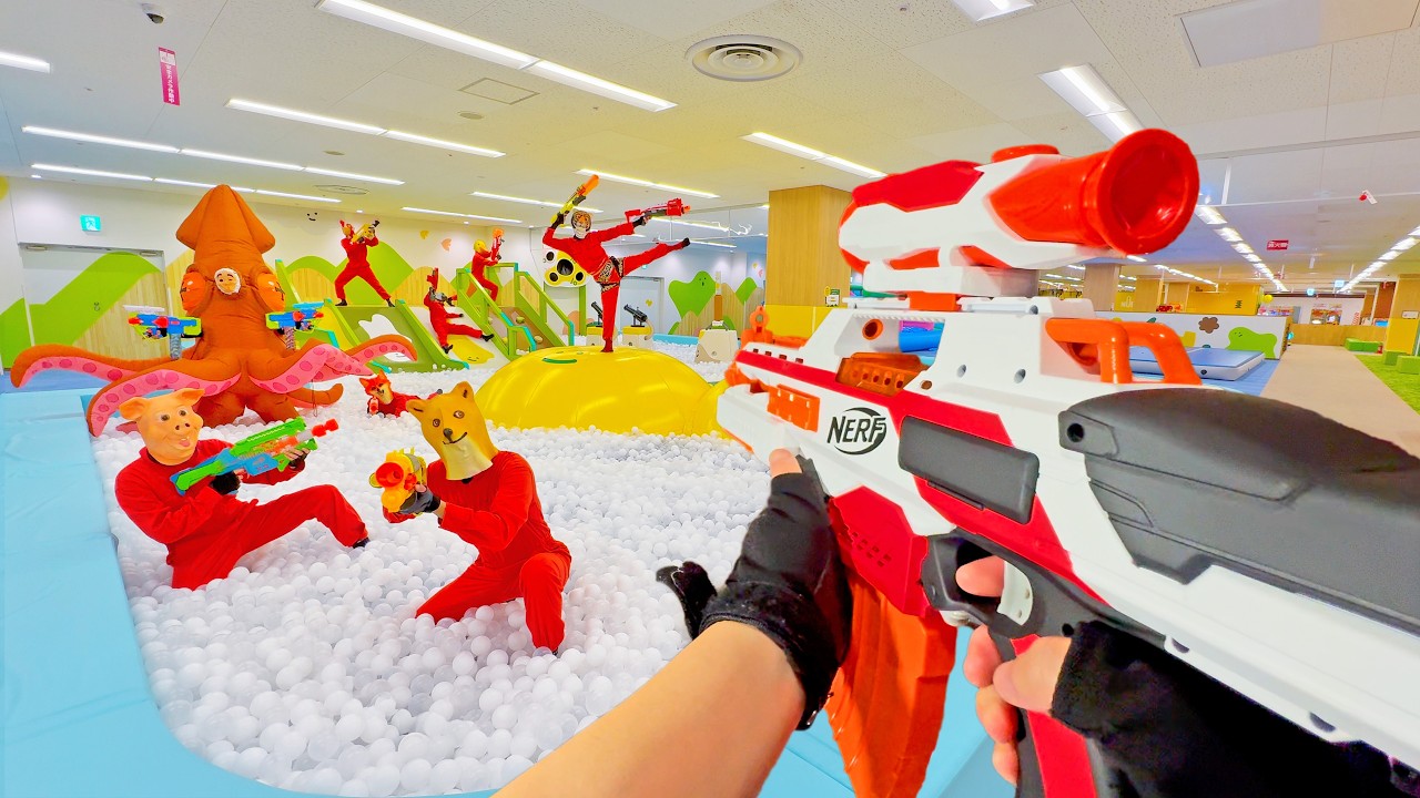 Nerf War | Amusement Park Battle 145 (Nerf First Person Shooter)