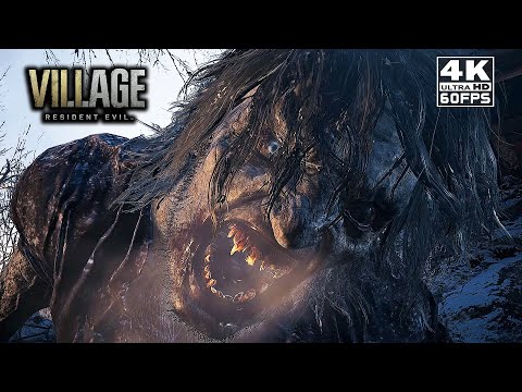 Surviving the Horde of Lycans Scene - RESIDENT EVIL 8 VILLAGE in Third Person Mode | Game CLIP 4K