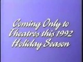 Coming Only To Theatres This 1992 Holiday Season Logo