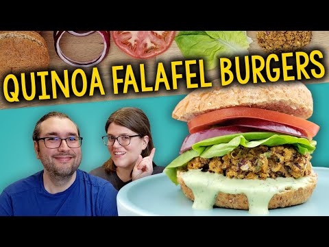 Recipe: Quinoa Falafel Burgers with Tangy Dill Sauce (Plant-Based, Vegan, Oil-Free)