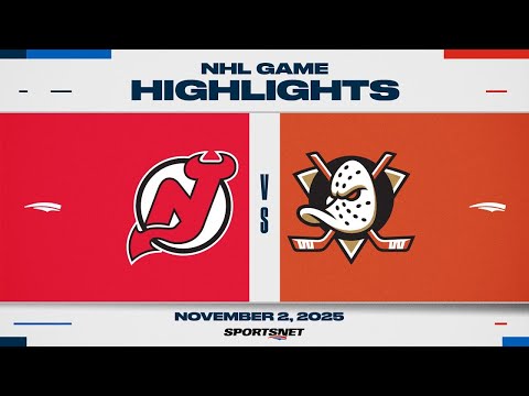 NHL Highlights | Devils vs. Ducks - November 2, 2025