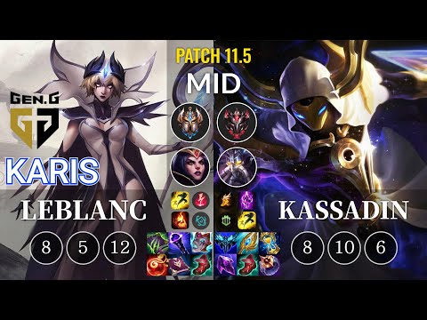 GEN Karis LeBlanc vs Kassadin Mid - KR Patch 11.5