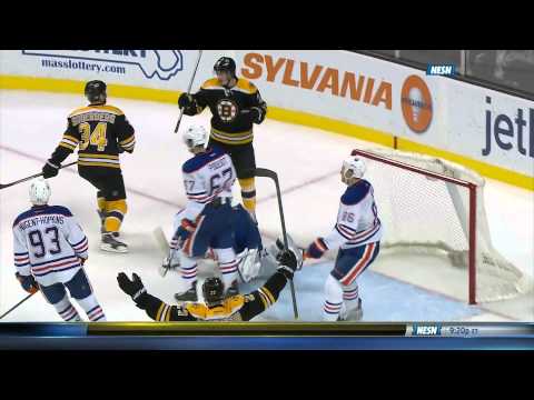 Patrice Bergeron sets up Carl Soderberg vs Edmonton 11/6/14 60fps