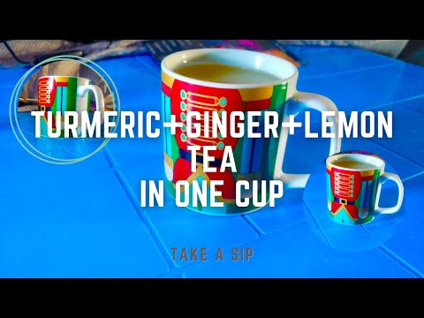 How to Make Turmeric, Ginger and Lemon Tea Recipe using Microwave in 3 Minute.