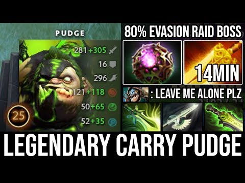 WTF First ITEM 14Min Radiance - Carry Mid Legendary Pudge 1Vs5 with Butterfly + 80% Evasion DotA 2