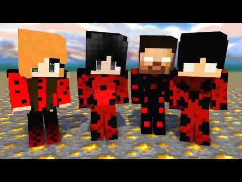 MONSTER SCHOOL:SKIRRI LADY BUG HEROBRINE FAMILY - MINECRAFT ANIMATION
