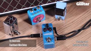 Video thumbnail for Mini Effects Pedal Shootout Demo: Delay (Joyo, Mooer, Red Witch, TC Electronic) by TotalGuitar