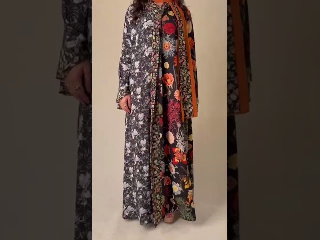 عباية لف كولاج ملونة خفيفة