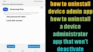 how to uninstall a device administrator app that won