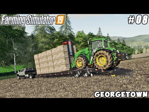 Selling soybean straw bales, making silage from grass | Georgetown | Farming simulator 19 | ep #08